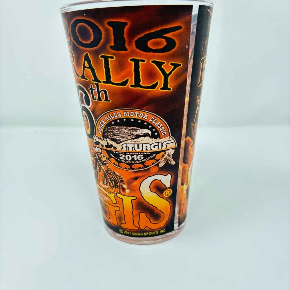 2016 Sturgis 76th Anniversary Pint Glass Black Hills Rally South Dakota Harley